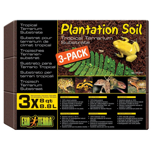 Exo Terra Plantation Soil Substrate, 3 x 8.8 Litre