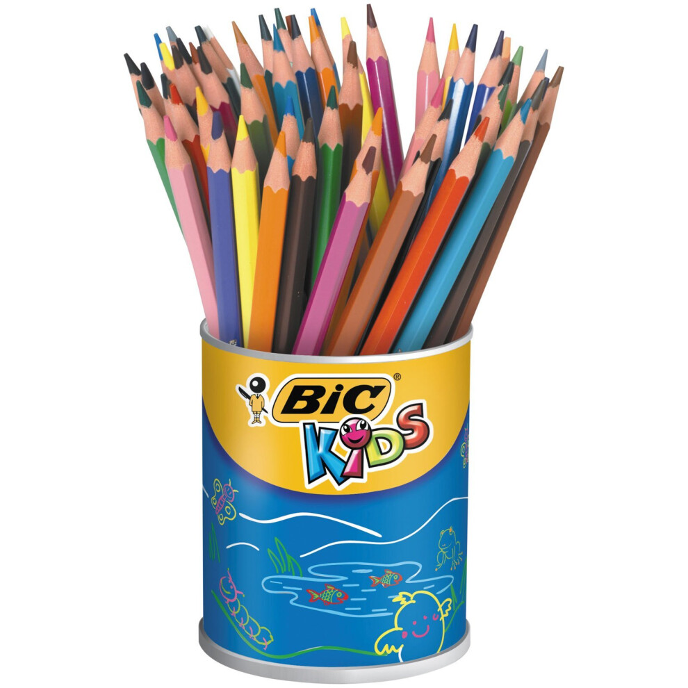 BIC Kids Evolution ECOlutions Colouring Pencils - 24 Assorted Colours, Tin Pot of 60