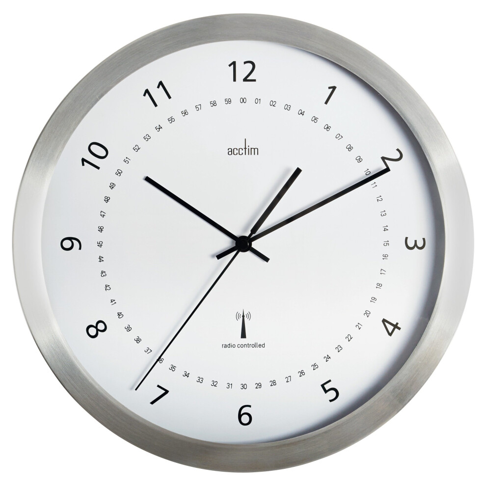 Acctim 74277 Kaava Radio Controlled Metal Case Wall Clock, 12 Inch