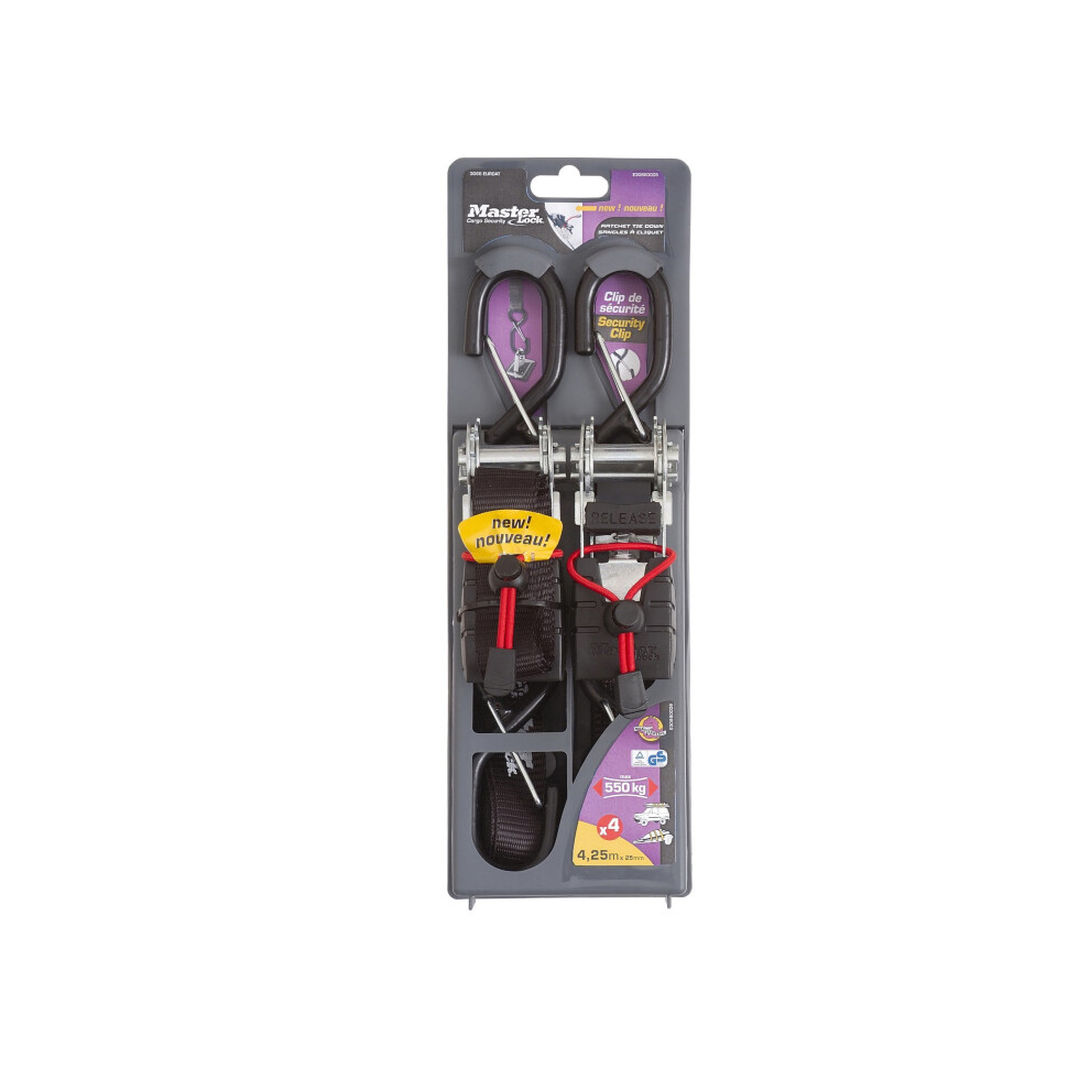 Master Lock 4.25 m X 25 mm Ratchet Tie Downs