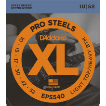 D'Addario EPS540 XL ProSteels Light Top/Heavy Bottom (.010-.052) Electric Guitar Strings