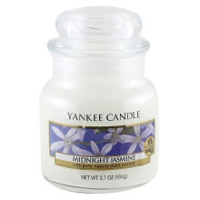 Yankee Candle Kleine Geurkaars, Midnight Jasmine, Tot 30 Uur Brandtijd, Glas, Wit