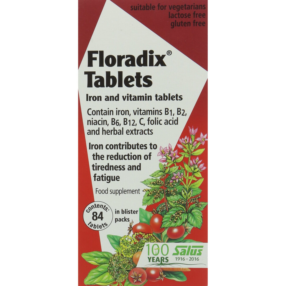 Floradix Iron Supplement Tablets - Pack of 84 Tablets