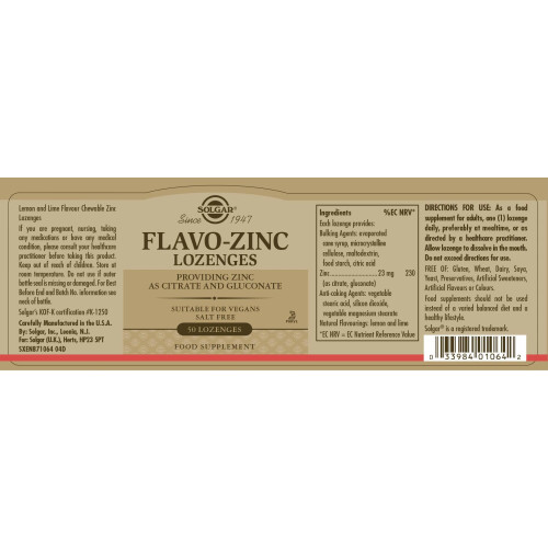 Solgar Flavo-Zinco Zinco 23 mg 50 Pastilhas Solgar 2