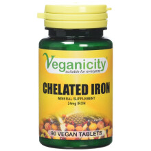 Veganicity Chelated Iron 24mg Women's Health Mineral Supplement - 90 Tablets