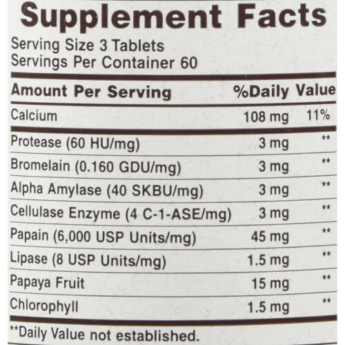 American Health, Super Papaye Enzyme Plus, à Croquer, 180 Comprimés 2