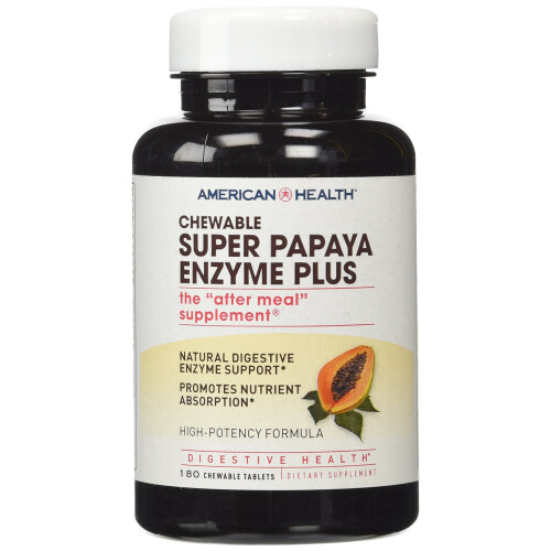 American Health, Super Papaye Enzyme Plus, à Croquer, 180 Comprimés 1