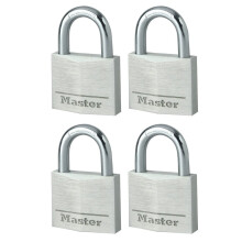 Master Lock 9140EURQNOP Conjunto de 4 cadeados de alumínio de 40 mm (importação da Alemanha)