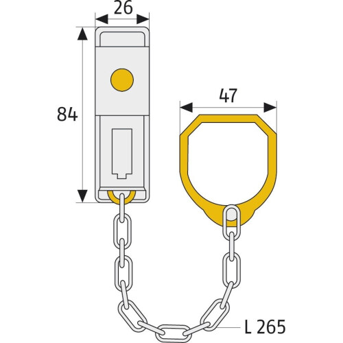Abus ABUS 215421 Lockable Door Handle Chain Type SK99 Silver 2