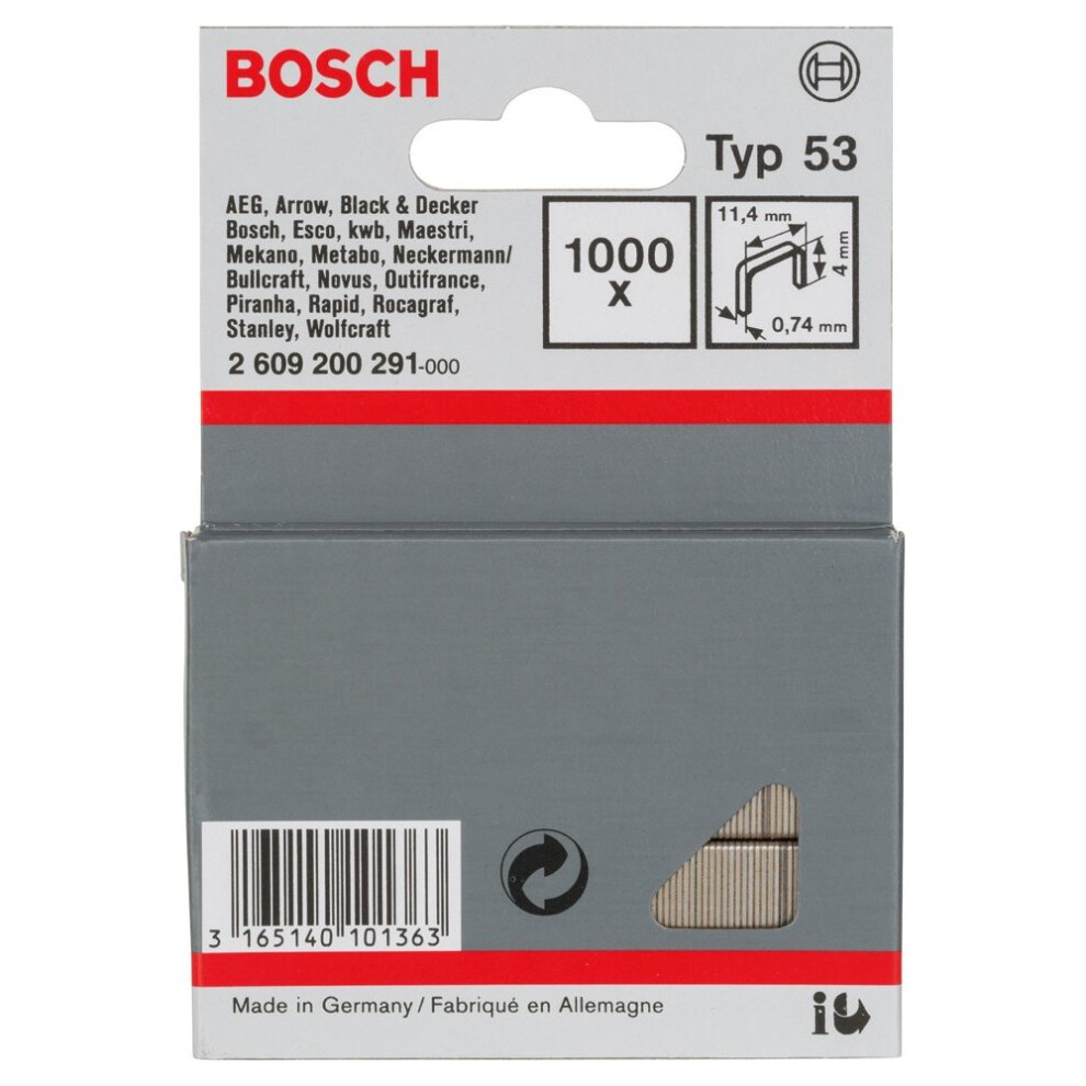 Bosch 2609200291 Staples Type 5 / Set of 1000/11.4 x 4 mm