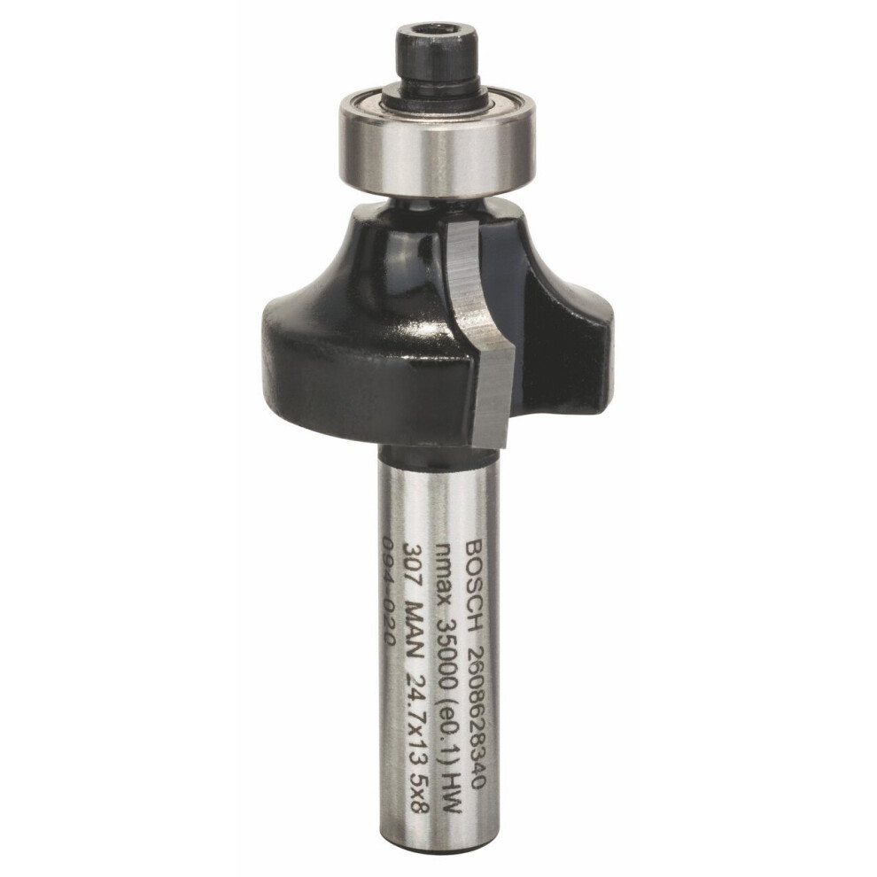 Bosch 2608628340 Rounding Router Bit, 0 V, Silver, 8 x 24.7 x 53 mm