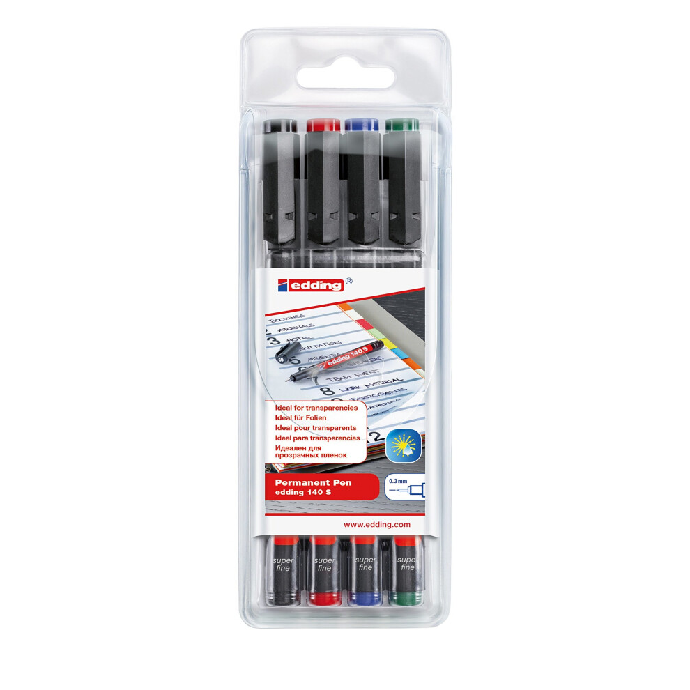 Edding 4-140-4 OHP Marker Set 140 S Permanent 0.3 mm 4 Set