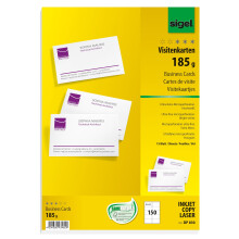 Sigel DP830 business cards, microperforated, white, 185 gsm, 150 pcs.=15 sheets