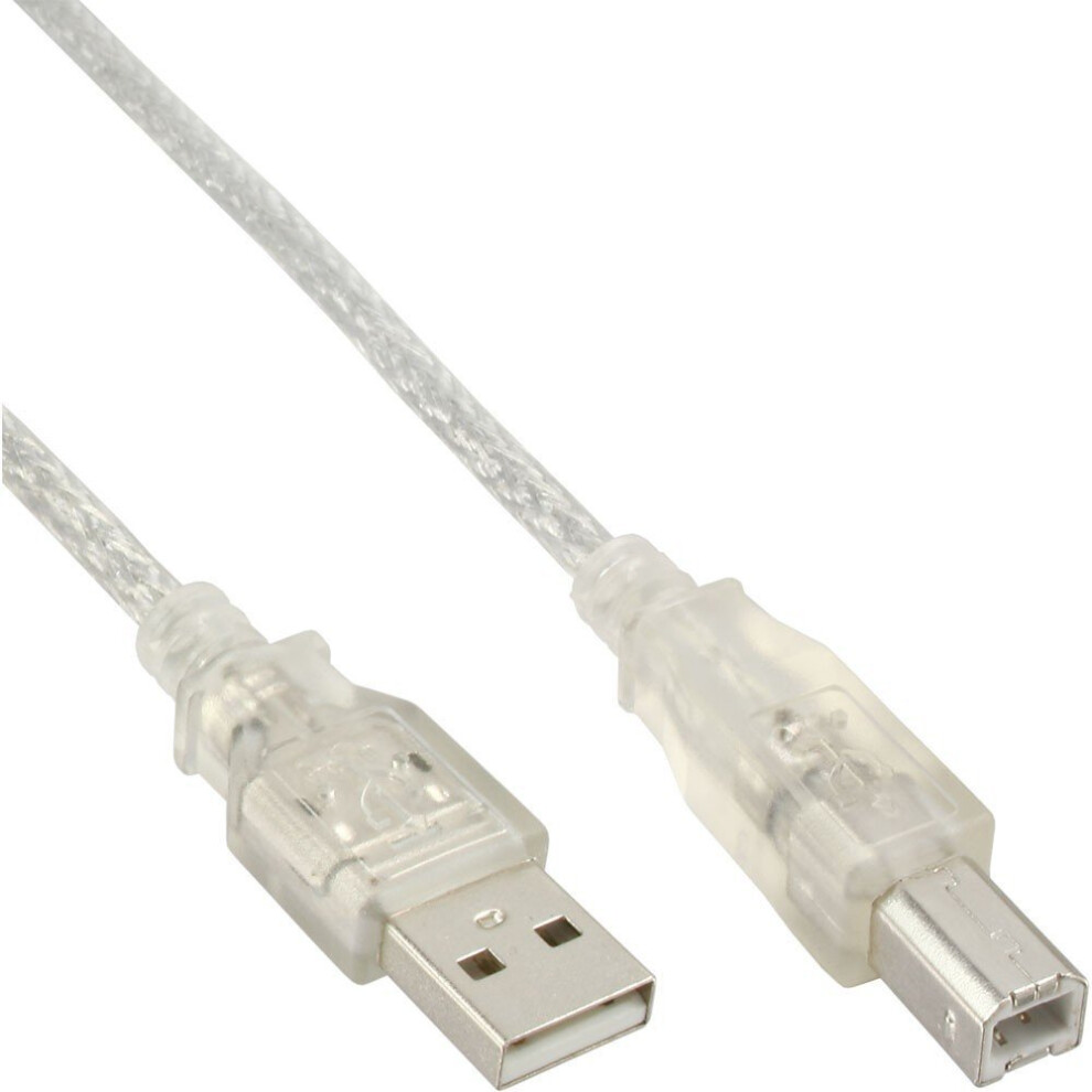 Inline 34557T Usb 2.0 Cable A To B 7M Transparent 1 Stck White 4043718075133