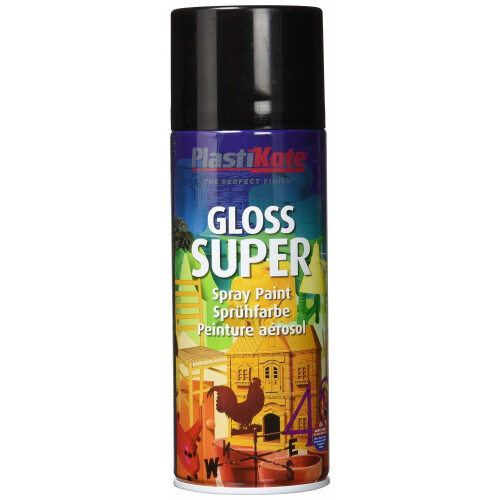 PlastiKote Plasti-Kote 1100 400ml Super Gloss Spray Paint - Black