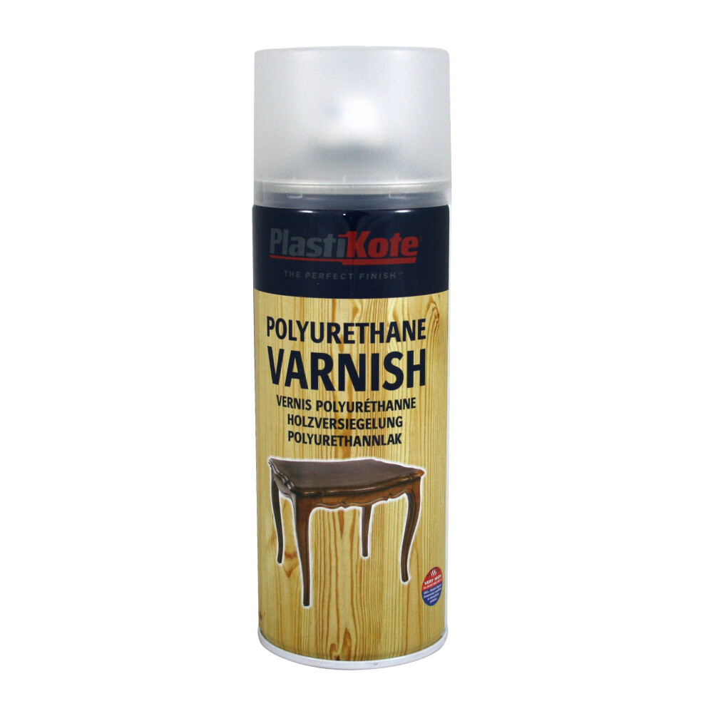 Plasti-Kote Polyurethane Clear Satin Varnish Spray