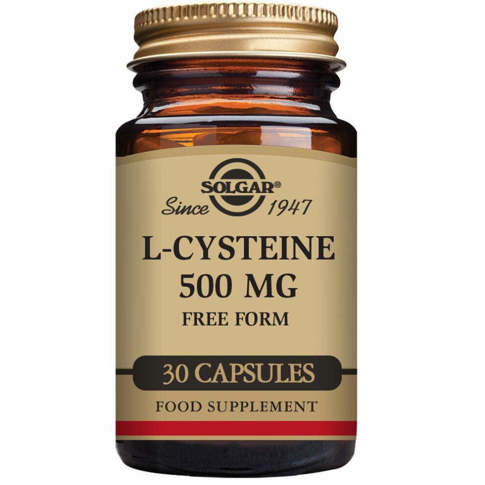 Solgar L-Cysteine 500 Mg Vegetable Capsules - Pack Of 30