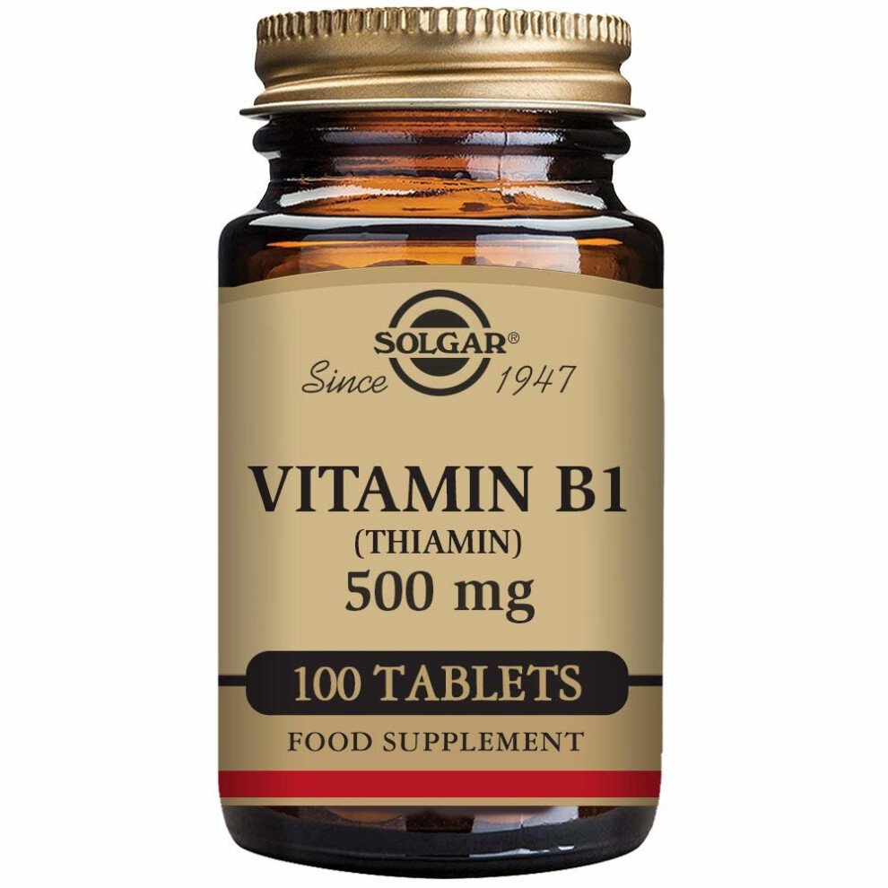 Solgar Vitamin B1 (Thiamin) 500 mg Tablets  - Pack of 100