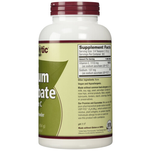 NutriBiotic, Sodium Ascorbate, Crystalline Powder, 16 oz (454 g) 1
