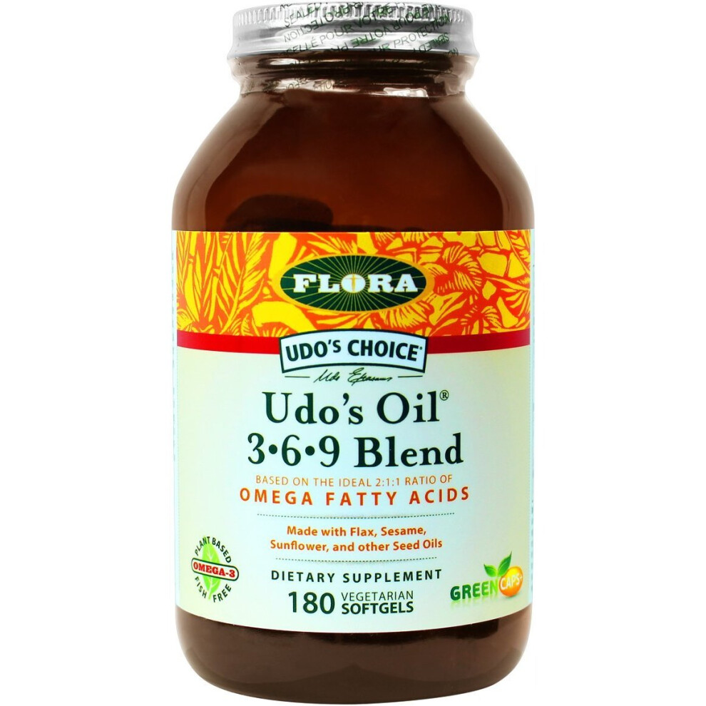 Flora , Udo's Choice, Udo's 3Ã6Ã9 Oil Blend, 180 Capsules