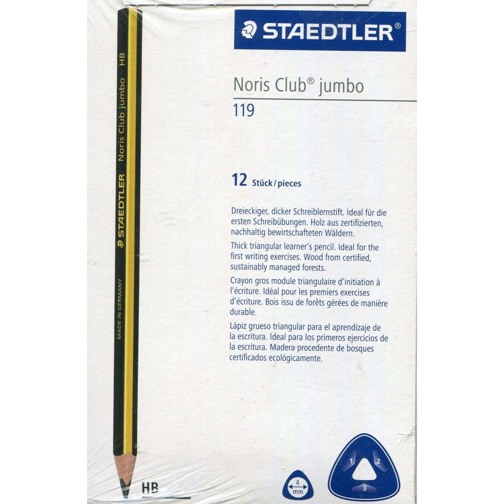 Staedtler Noris 119 Triplus Jumbo Learner's Pencil HB - Pack of 12