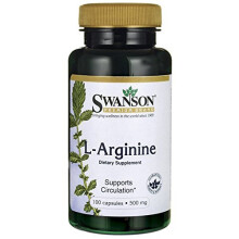 Swanson, L-Arginine, 500 mg, 100 Gélules
