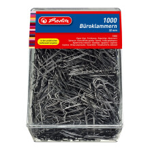 Herlitz 32mm Zinc Plated Large Paper Clip (1000 Pieces)