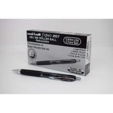 Uni-ball 704500 SigNo 207 Gel Rollerball Pen Retractable Fine 0.7mm Tip 0.5mm Line Black Ref 9004600 [Pack of 12]