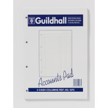 Exacompta Guildhall 298 x 210 mm Account Pad, 2 Cash Columns, 41 Feint Lines, 60 Sheets
