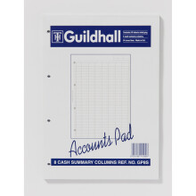 Exacompta Guildhall 298 x 210 mm Account Pad, 8 Cash Columns, 54 Feint Lines, 60 Sheets