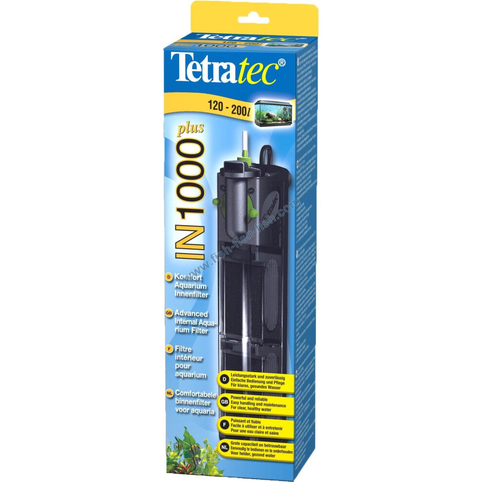 Tetra IN1000 Plus Powerful Internal Filter for Physical, Biological and Chemical Aquarium Water Filtration