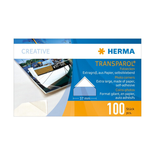 Transparol photo corners, extra large 100 pcs. double strips