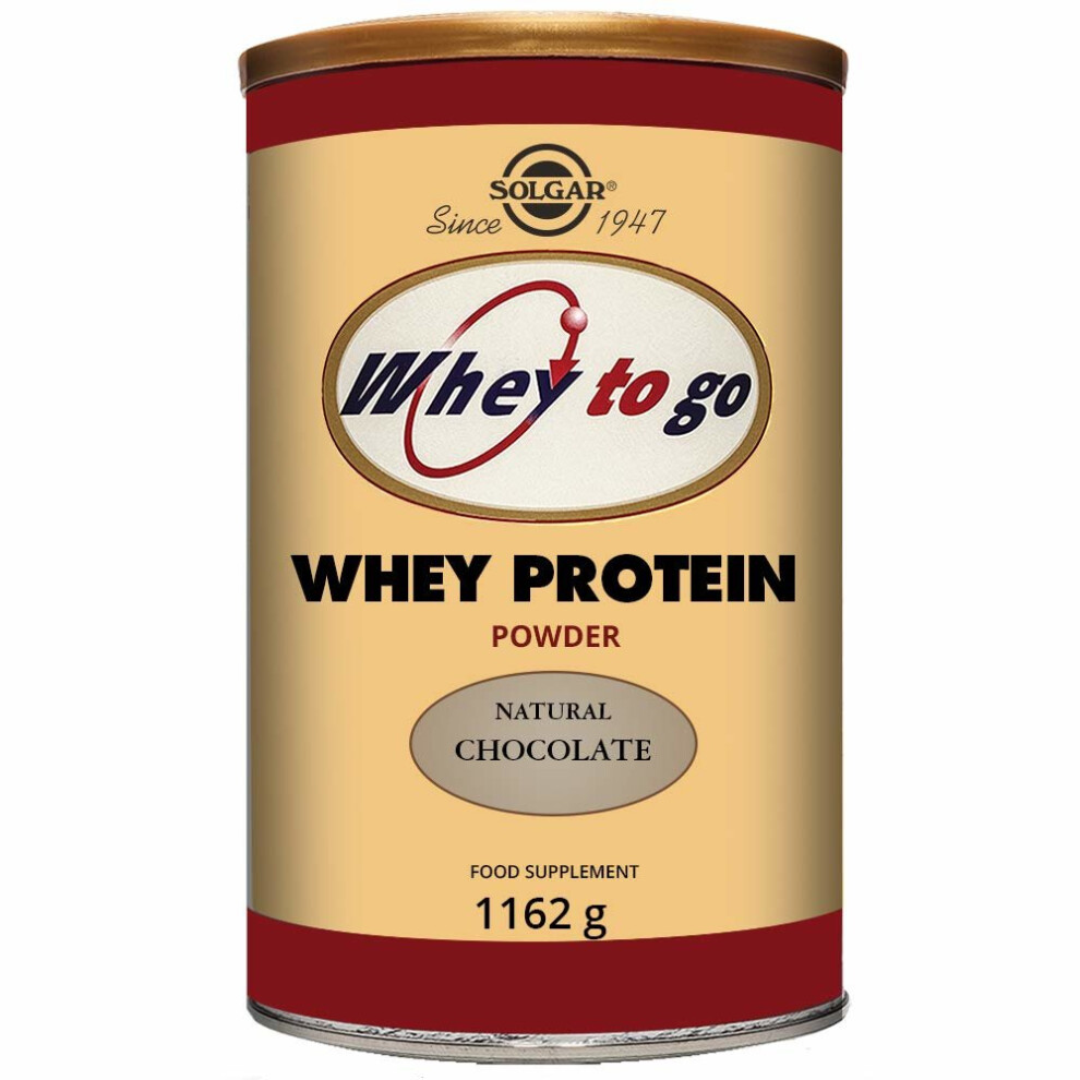 Solgar Whey To Go Natural Chocolate Flavour Whey Protein Powder 1162 g