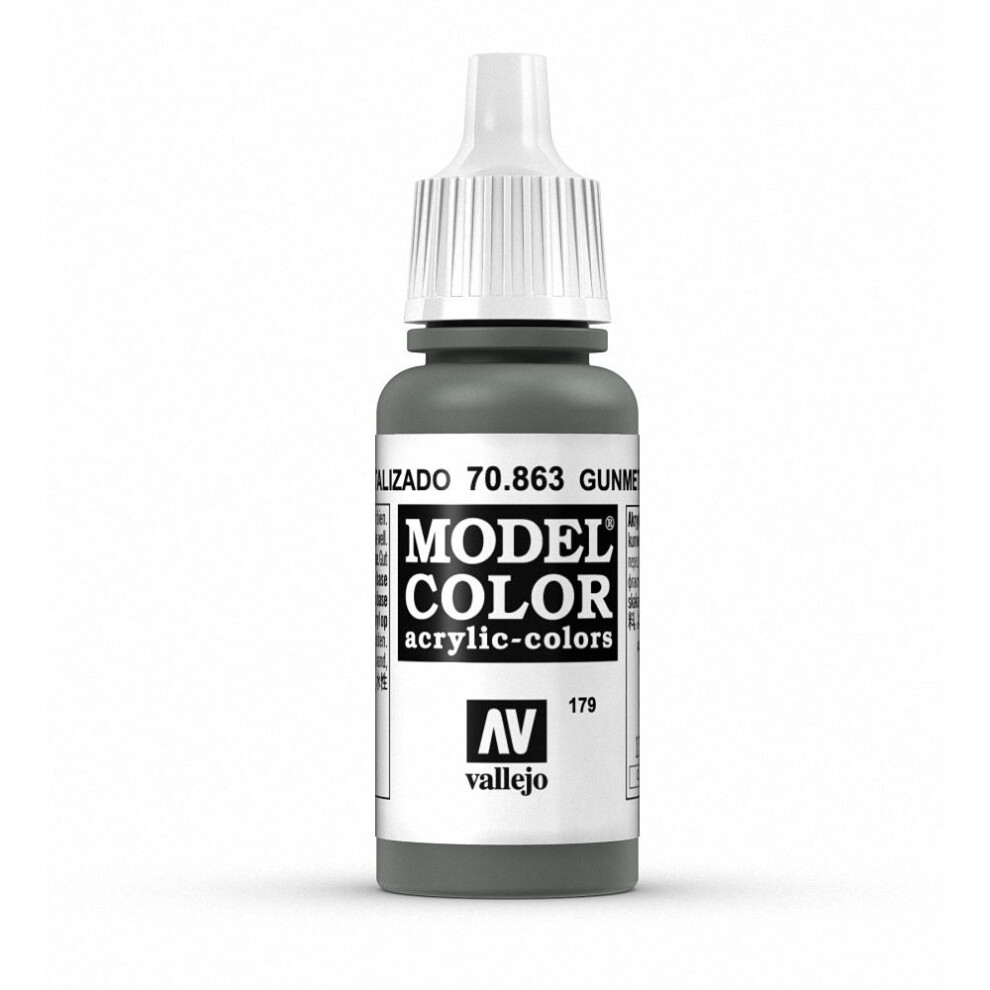 Vallejo Model Color 17 ml Acrylic Paint - Metallic Gunmetal Grey