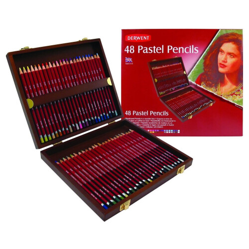 Derwent Caixa de lápis de cor pastel - Derwent - 48 lápis - Madeira - 4 cores - Misto 1