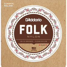 D'Addario EJ33 Folk Nylon Normal  (.028-.045) Ball End Folk Guitar Strings