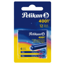 Pelikan 4001 Ink Cartridge for Fountain Pen - Royal Blue (Pack of 12)