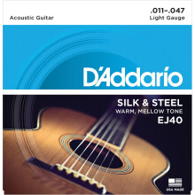 D'Addario EJ40 Silk & Steel Normal (.011-.047) Folk Guitar Strings