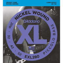 D'Addario EXL280 XL Nickel Wound Piccolo (.020-.052) Electric Bass Guitar Strings
