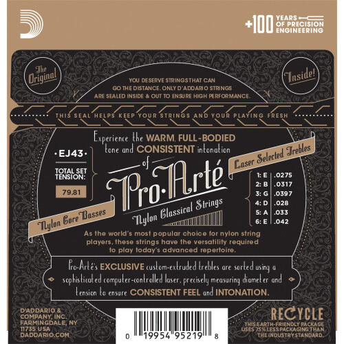 D'Addario EJ43 Pro-Arte Light  (.0275-.042) Classical Guitar Strings 1