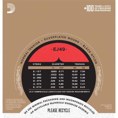 D'Addario EJ49 Pro-Arte Normal  (.028-.043) Classical Guitar Strings 2