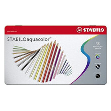 STABILO Scatola metallica con 36 matite colorate acquerellabili Aquacolor