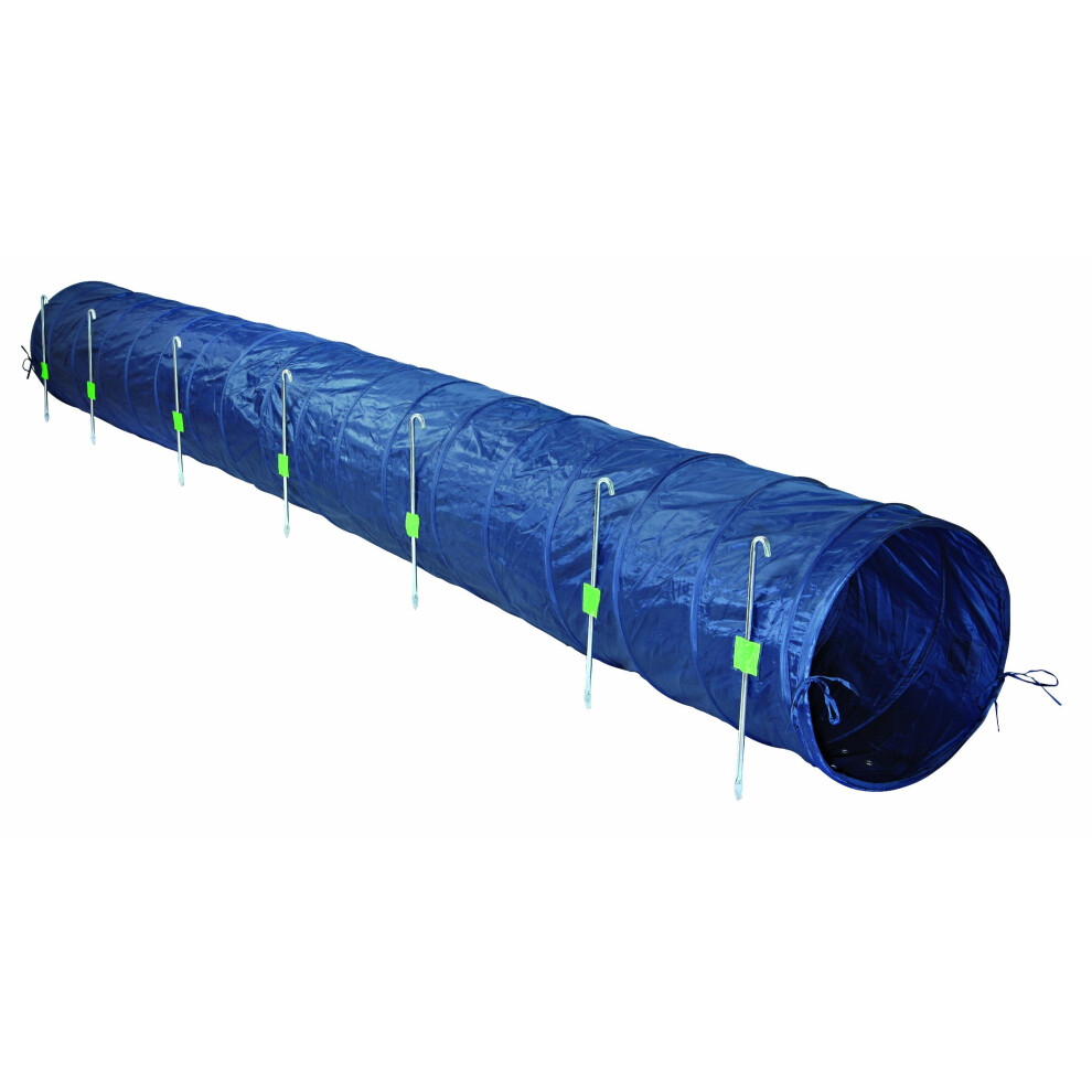 Trixie Dog Activity Agility Basic Tunnel, 60 Cm X 5 M, – Includes Hooks & Pegs, C-3211 Blue