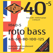 Rotosound Nickel Medium Gauge Roundwound Bass Strings (40 60 80 100 125)