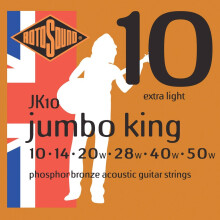 Rotosound Phosphor Bronze Extra Light Gauge Acoustic Guitar Strings (10 14 20 28 40 50)