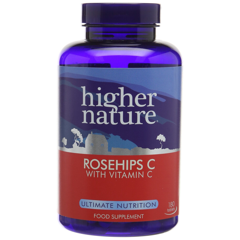 Higher Nature Rosehips C with Vitamin C - 180 Tablets