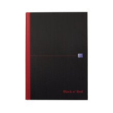 Oxford Black n' Red A4 Hardback Casebound Notebook, Narrow Ruled with Margin, 96 Page, 1 Notebook
