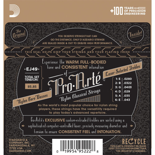 D'Addario EJ49 Pro-Arte Normal  (.028-.043) Classical Guitar Strings 1