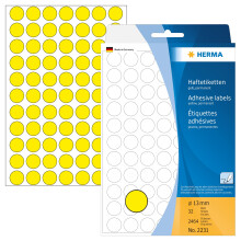 HERMA 2231 Multi-purpose labels/colour dots Ø 13 mm round yellow paper matt hand inscription 2464 pcs.