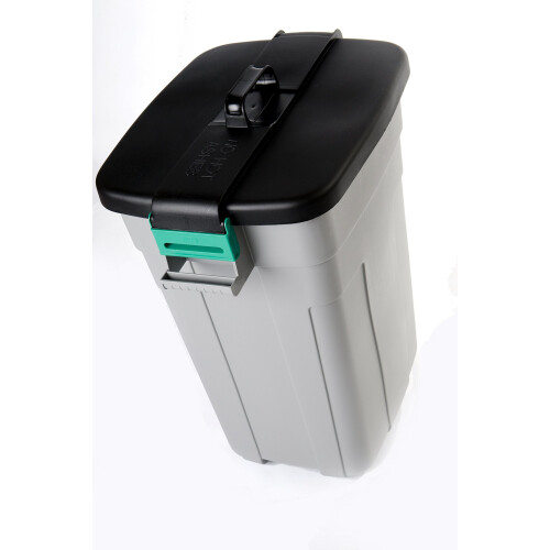 Addis Addis Outdoor Rectangular Dustbin with Lockable Lid, Grey/Black, 90 Litre 1